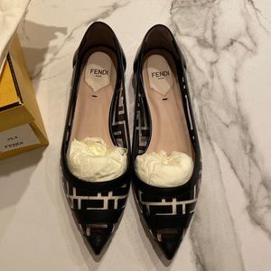 FENDI PVC LOGO FLATS